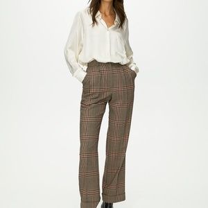 Aritzia Wilfred Davita Check Pant Wool Houndstooth